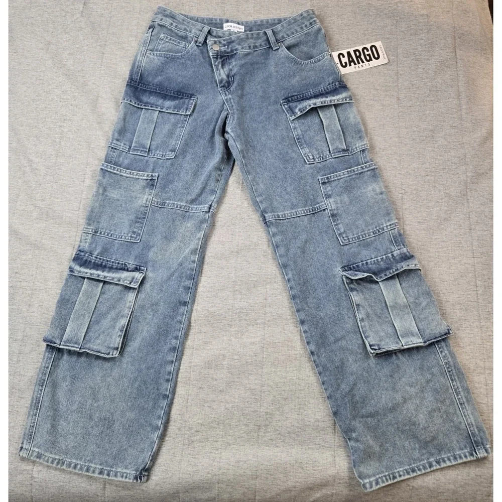 J for Justify ‎ Women's Jeans Wide Leg High Rise Crossover Waist 32